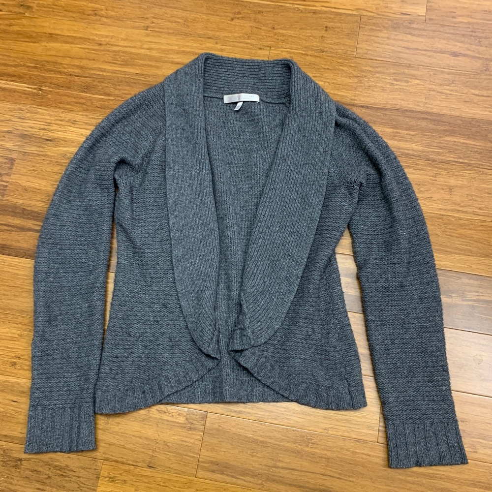 Victoria's Secret Cashmere Cardigan Womens XS/S Gray Open Front Gray Knit‎ Y2K